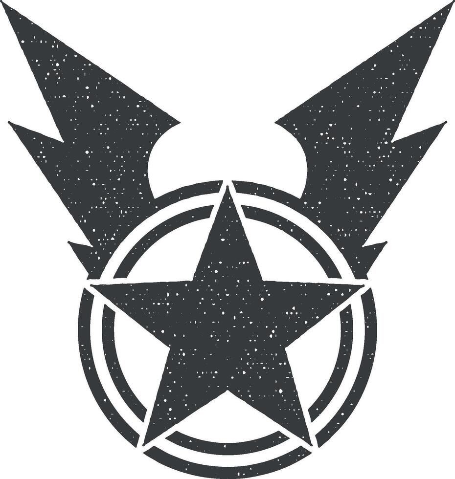 Krieg Star Vektor Symbol Illustration mit Briefmarke bewirken