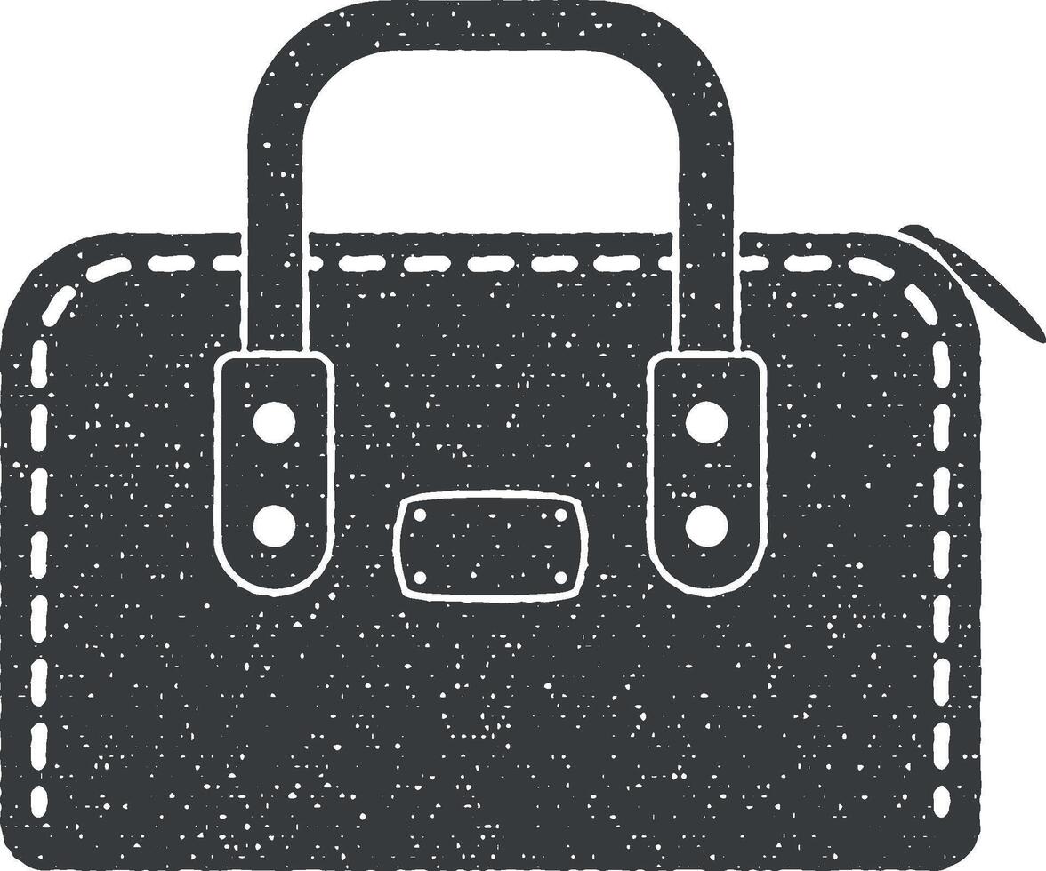 Damen Handtasche Vektor Symbol Illustration mit Briefmarke bewirken