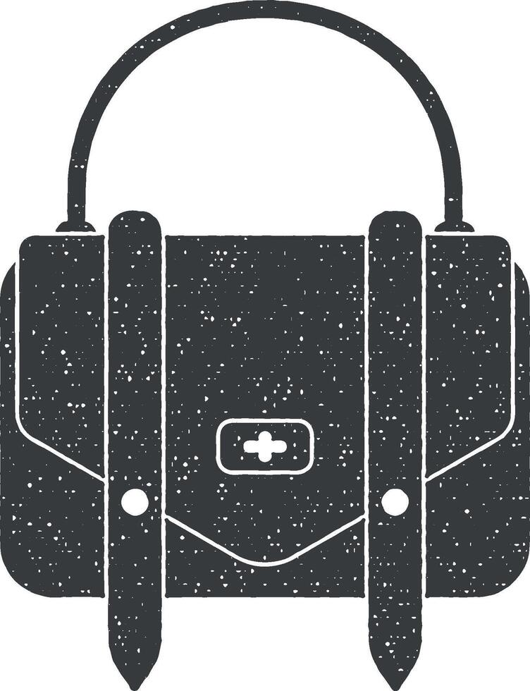 Damen Handtasche Vektor Symbol Illustration mit Briefmarke bewirken