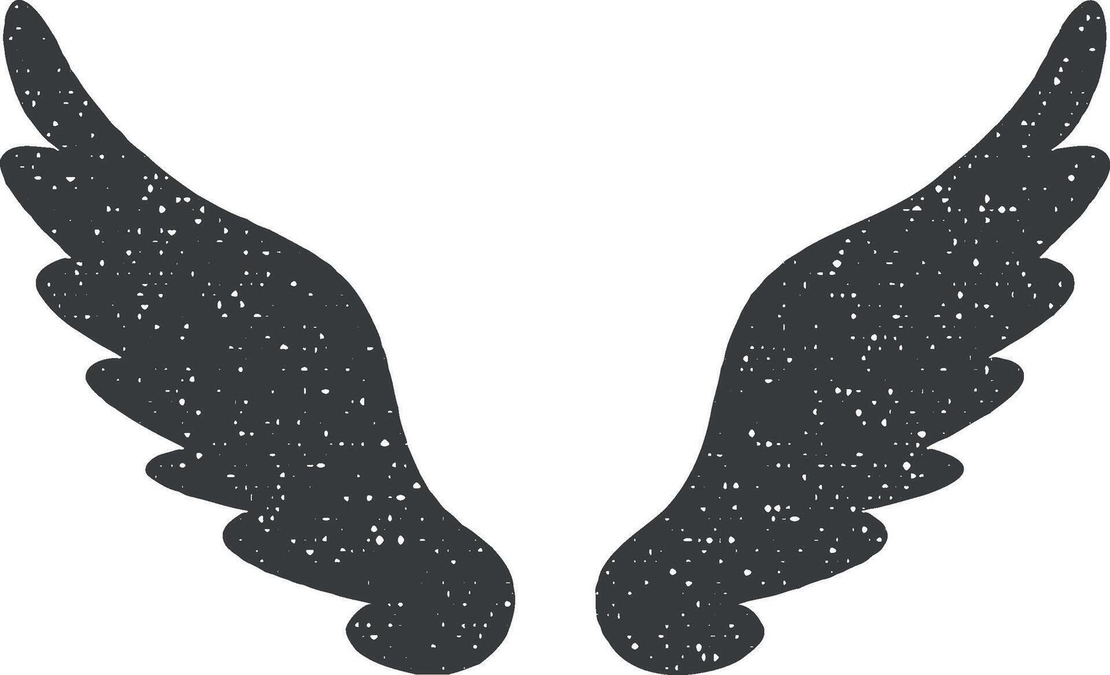 Flügel Vektor Symbol Illustration mit Briefmarke bewirken