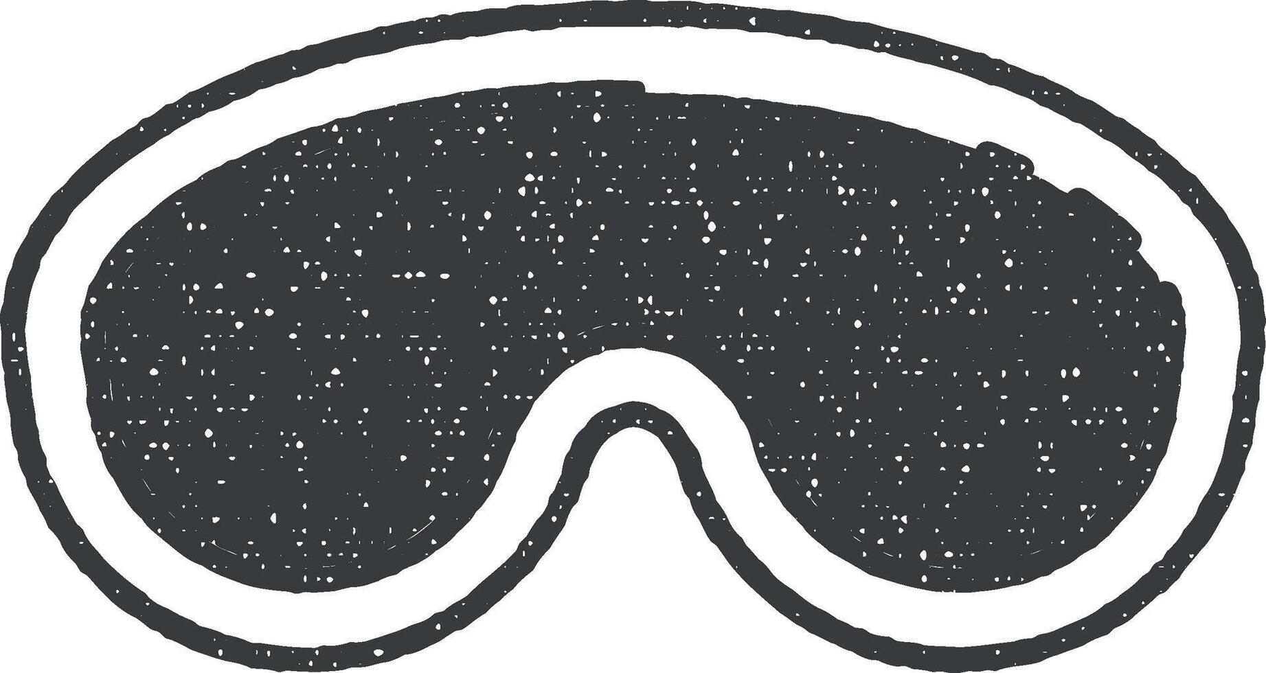 Ski Brille, Sport, Skifahren Vektor Symbol Illustration mit Briefmarke bewirken