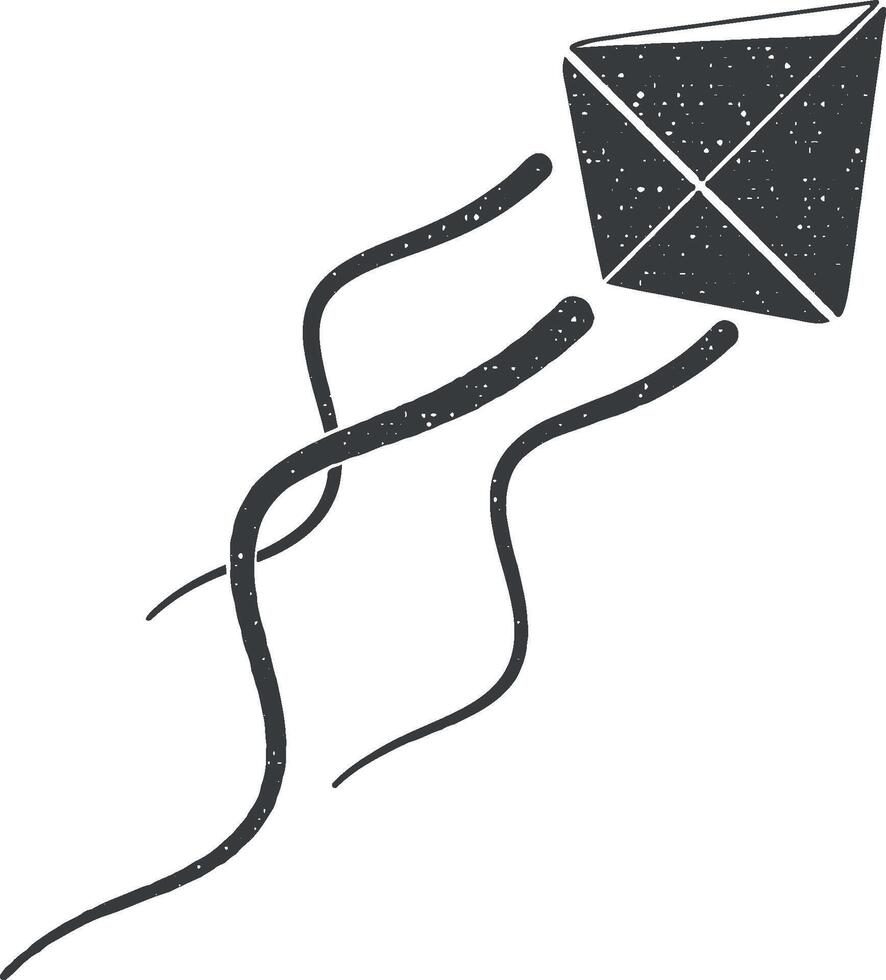 Drachen Vektor Symbol Illustration mit Briefmarke bewirken