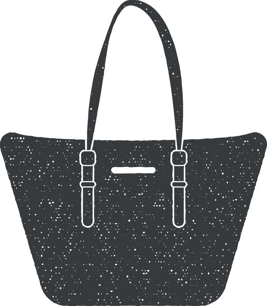 Damen Handtasche Vektor Symbol Illustration mit Briefmarke bewirken