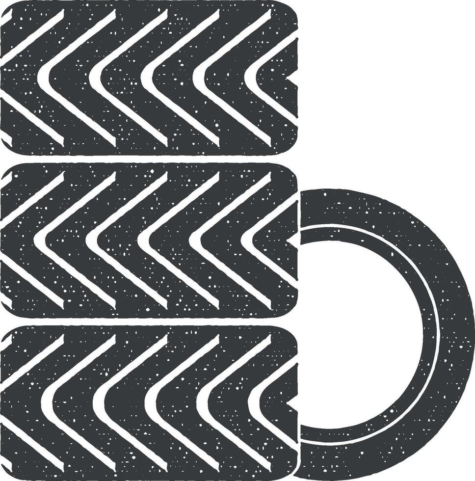 Auto Räder Vektor Symbol Illustration mit Briefmarke bewirken
