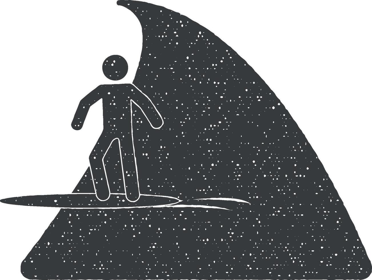 Surfer auf das Welle Vektor Symbol Illustration mit Briefmarke bewirken