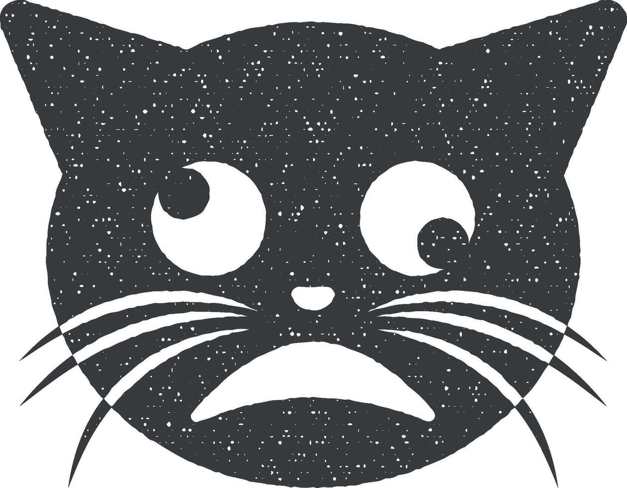 utan stämningar sjuk katt vektor ikon illustration med stämpel effekt