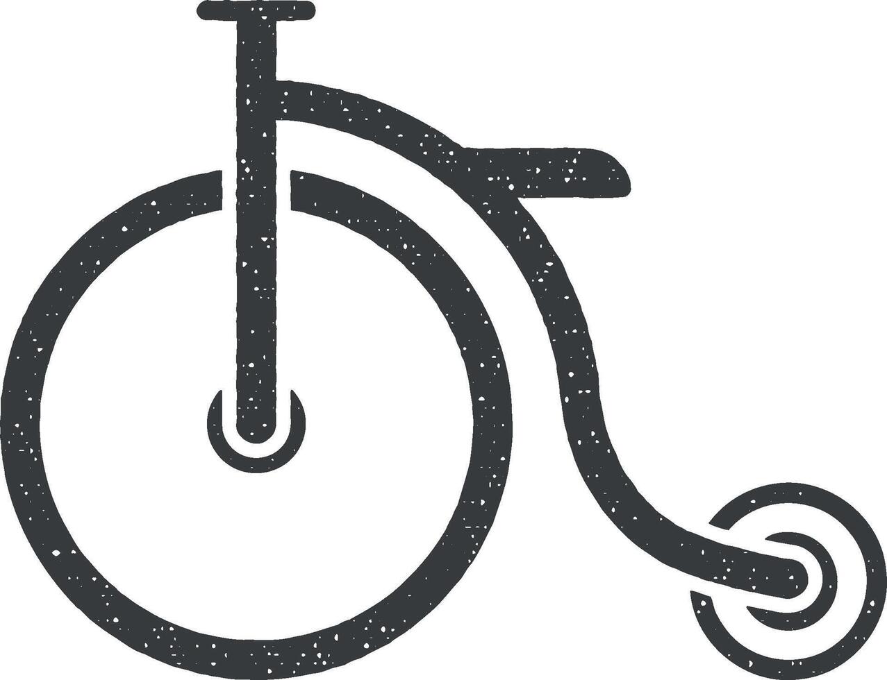 Zirkus Fahrrad Glyphe Stil Vektor Symbol Illustration mit Briefmarke bewirken