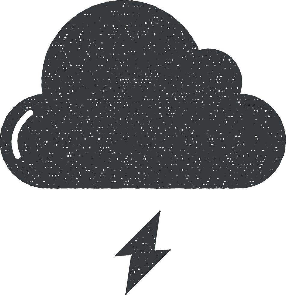 Wolke, Sturm, Aufhellung Vektor Symbol Illustration mit Briefmarke bewirken