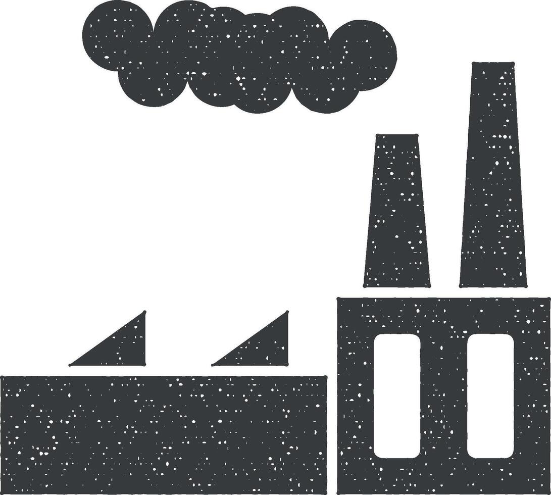 fabrik, dimma vektor ikon illustration med stämpel effekt