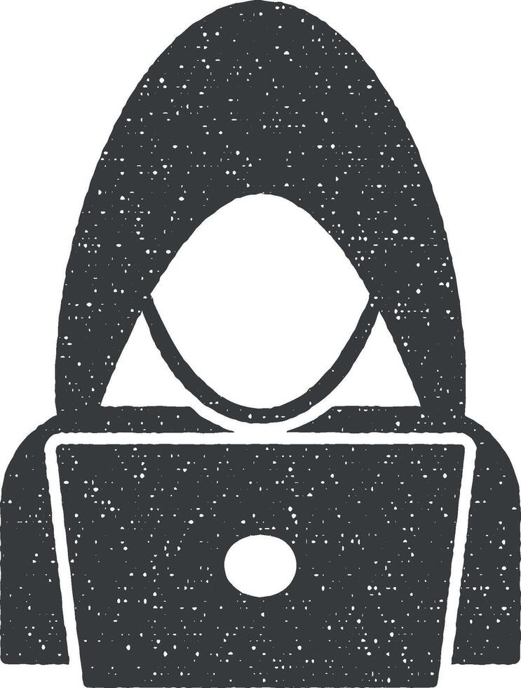 Hacker Vektor Symbol Illustration mit Briefmarke bewirken