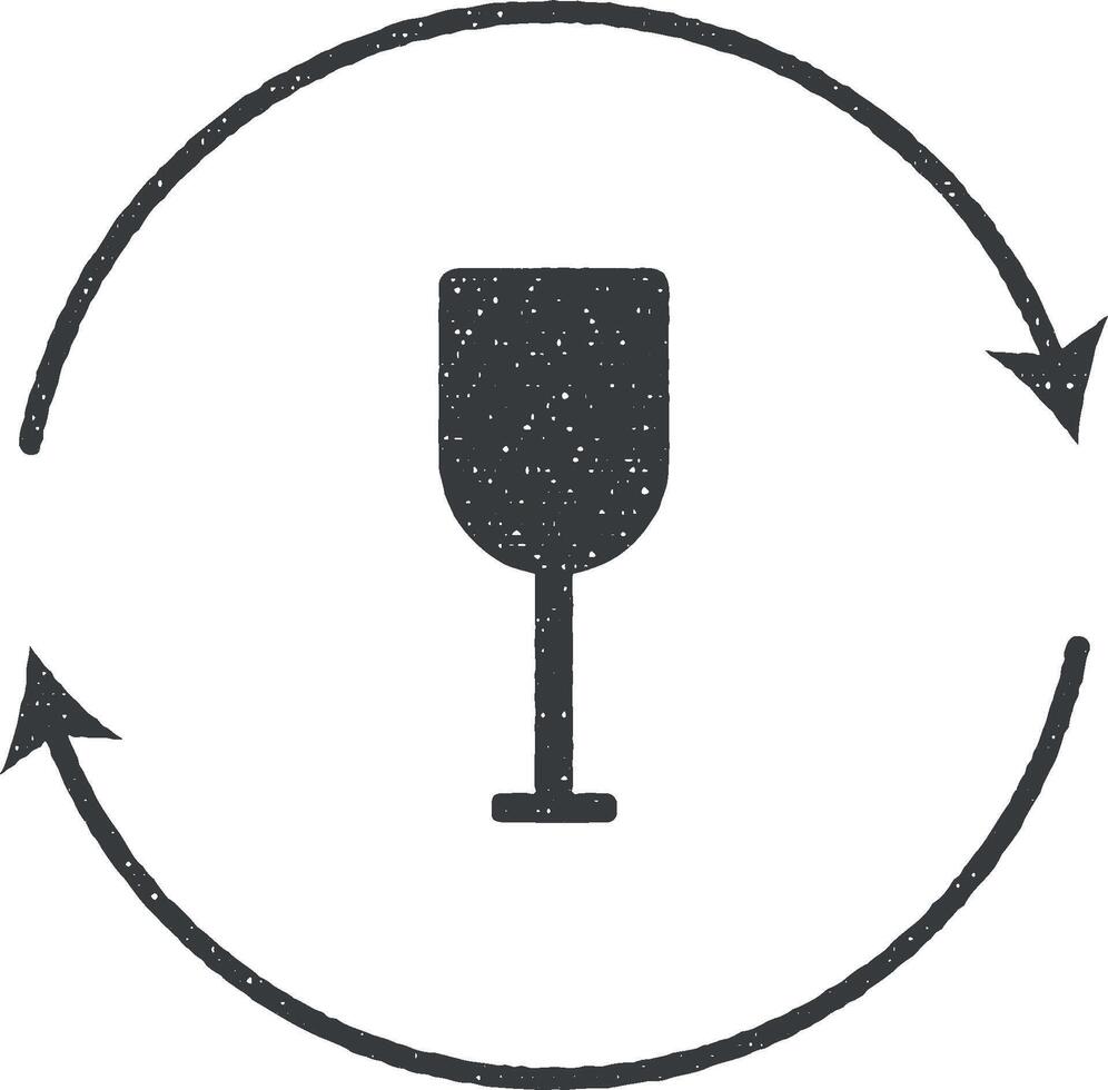 recyceln, Glas, trinken Vektor Symbol Illustration mit Briefmarke bewirken