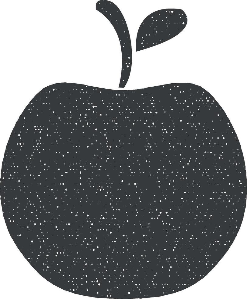 ett äpple vektor ikon illustration med stämpel effekt