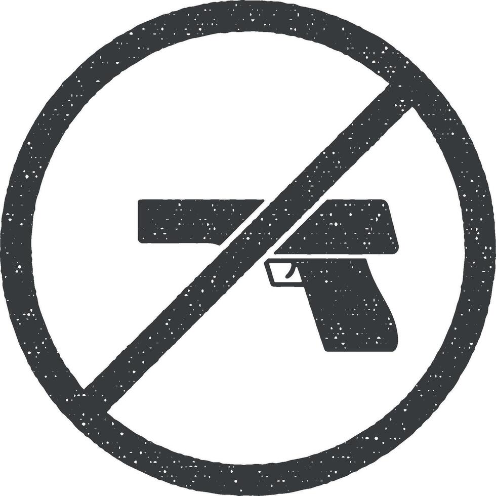 Nej pistol tecken vektor ikon illustration med stämpel effekt