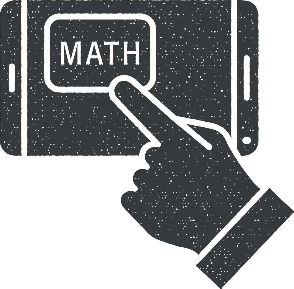 smartphone hand matematik vektor ikon illustration med stämpel effekt