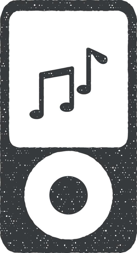 musik på de spelare vektor ikon illustration med stämpel effekt