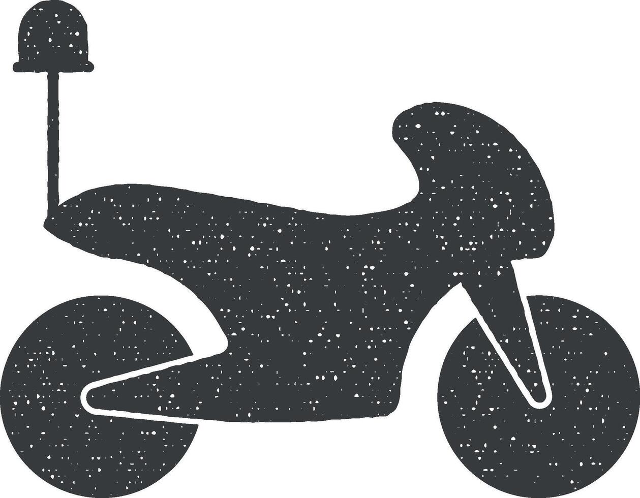 motorcykel polis vektor ikon illustration med stämpel effekt