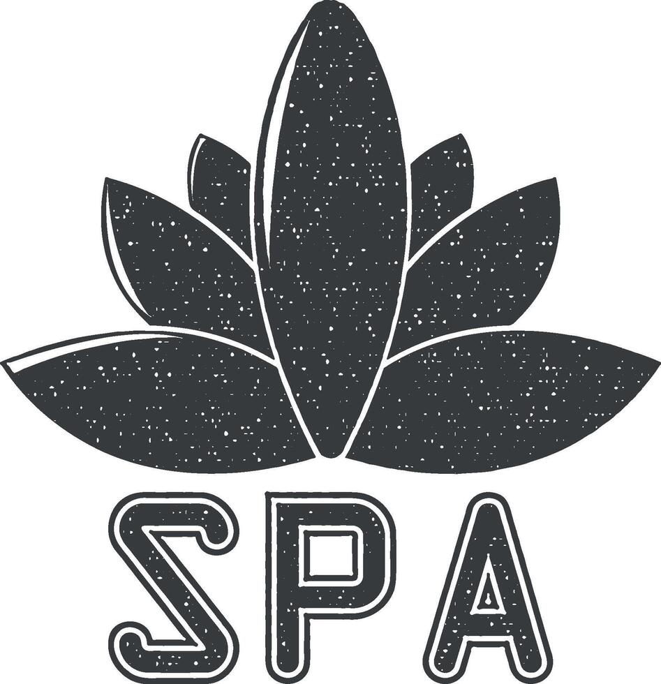 spa salong logotyp vektor ikon illustration med stämpel effekt