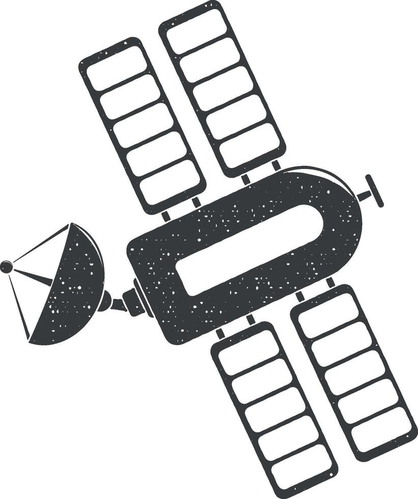Satellit Vektor Symbol Illustration mit Briefmarke bewirken