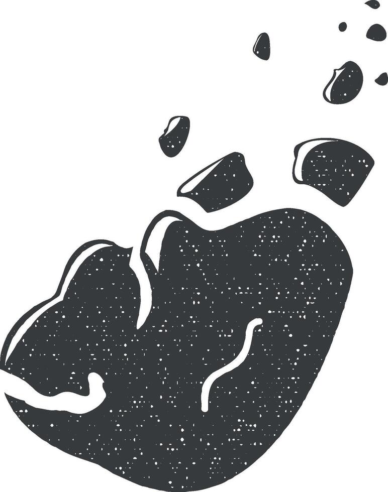 Meteorit Vektor Symbol Illustration mit Briefmarke bewirken