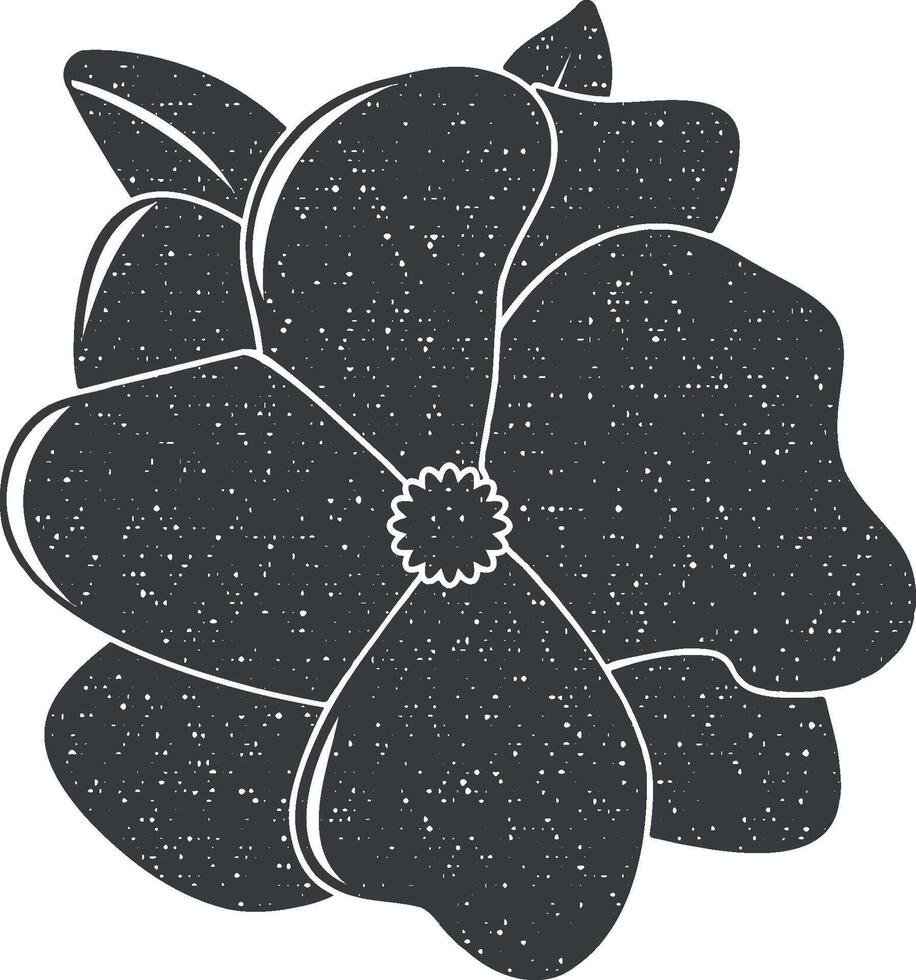magnolia blomma vektor ikon illustration med stämpel effekt
