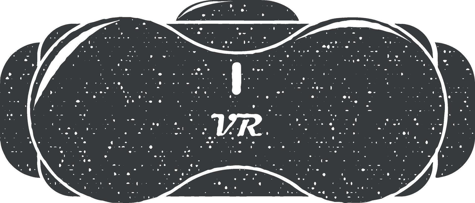 virtuell Wirklichkeit Brille Vektor Symbol Illustration mit Briefmarke bewirken