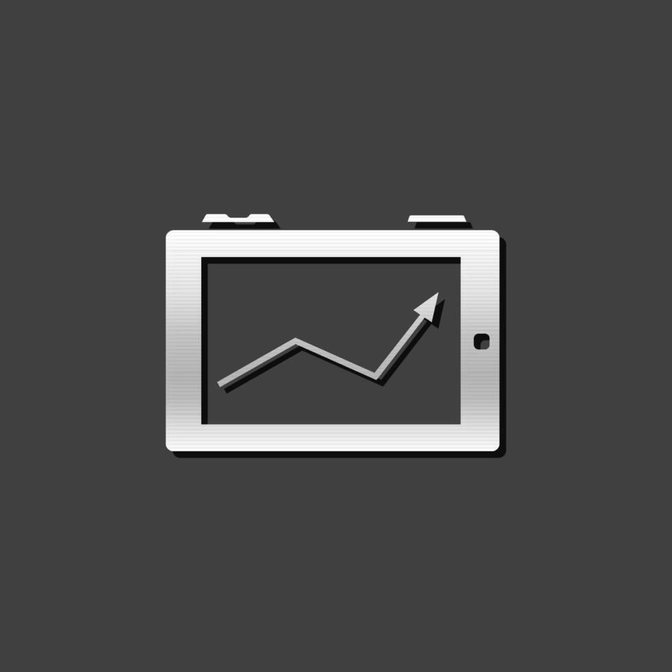 pil Diagram ikon i metallisk grå Färg stil. digital visa läsplatta smart telefon vektor
