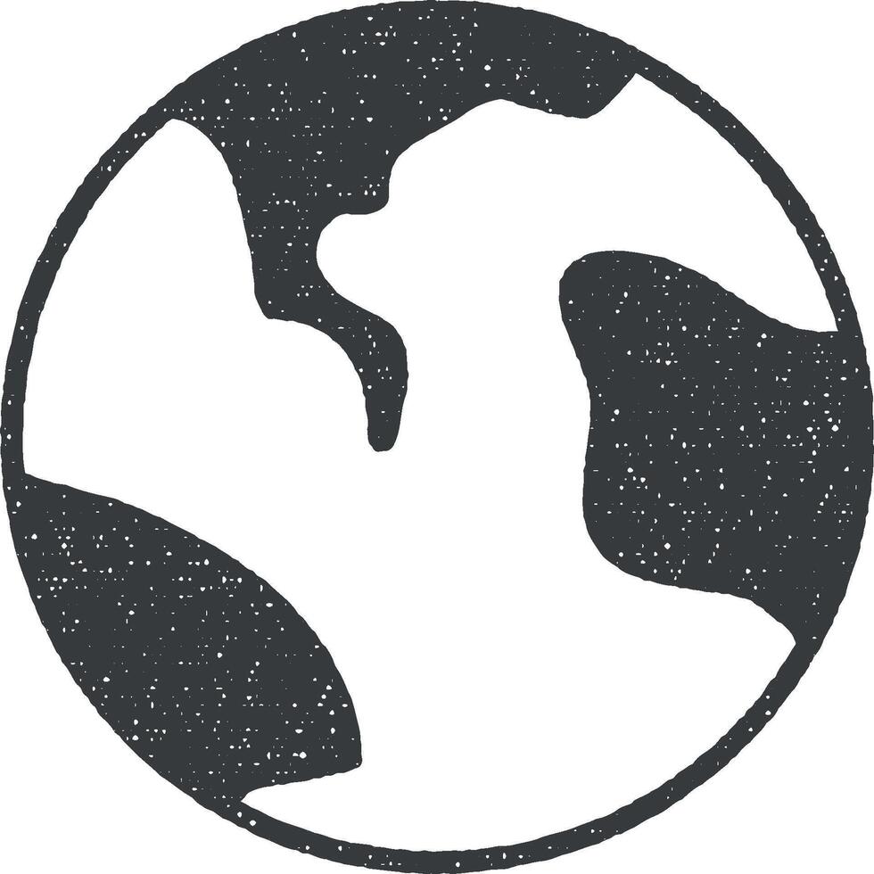 Planet Vektor Symbol Illustration mit Briefmarke bewirken