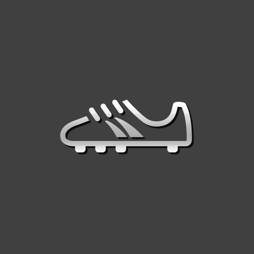 Fußball Schuh Symbol im metallisch grau Farbe style.sport Fußball Fuß Schutz vektor