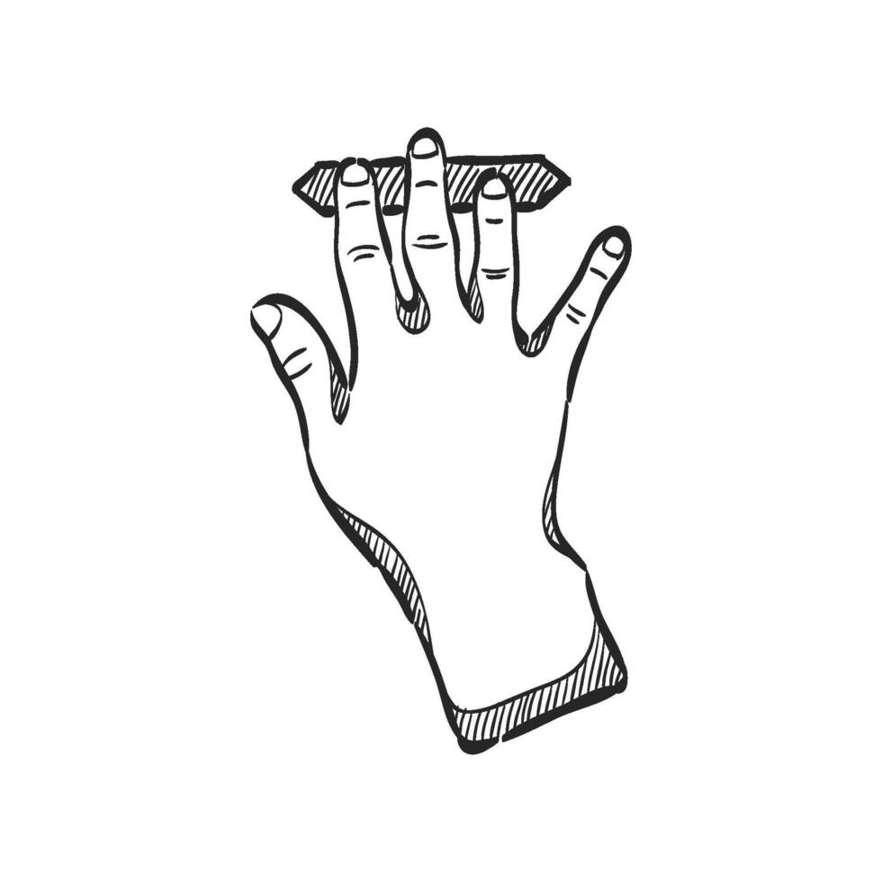hand dragen skiss ikon pekplatta gest vektor