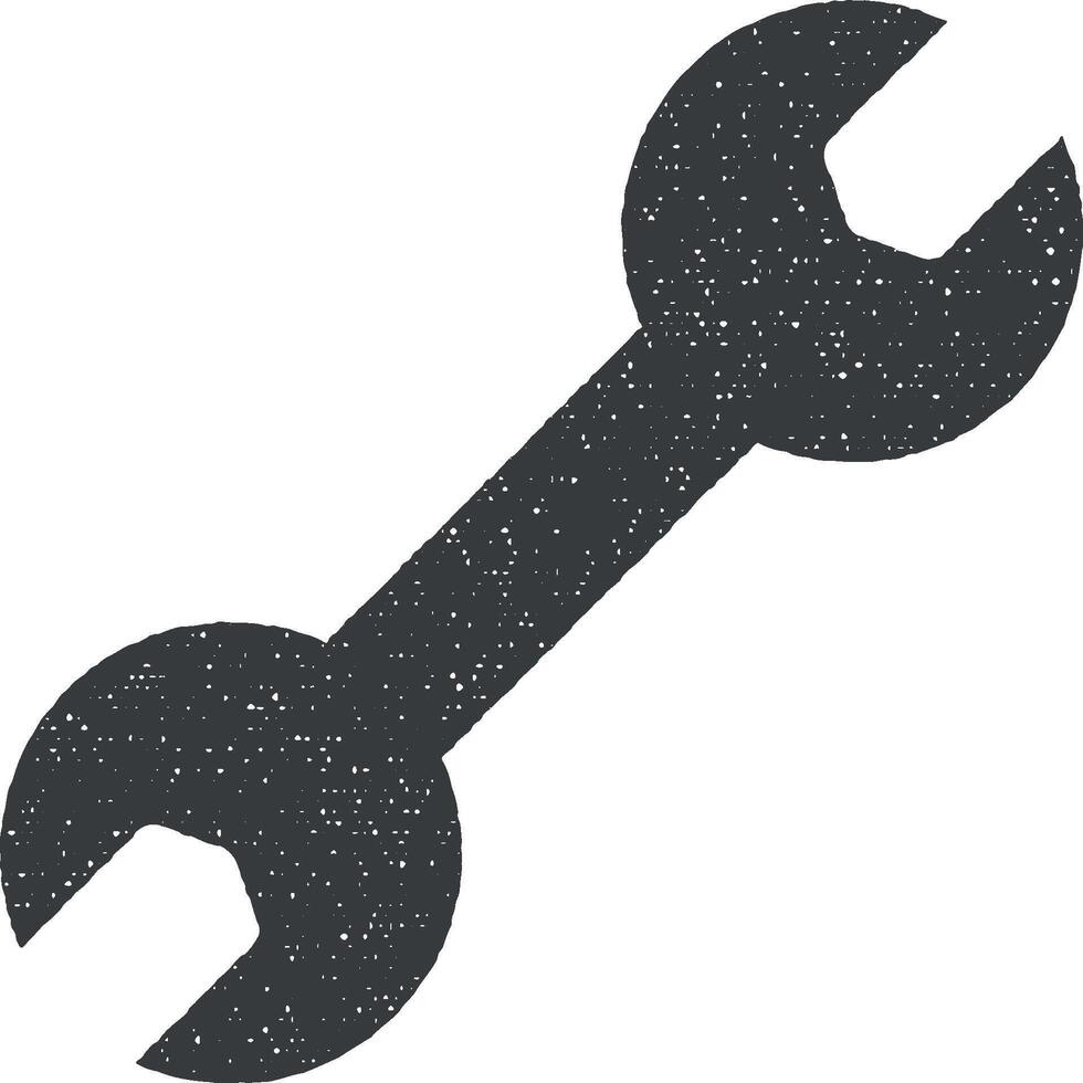 Schlüssel Werkzeug Vektor Symbol Illustration mit Briefmarke bewirken