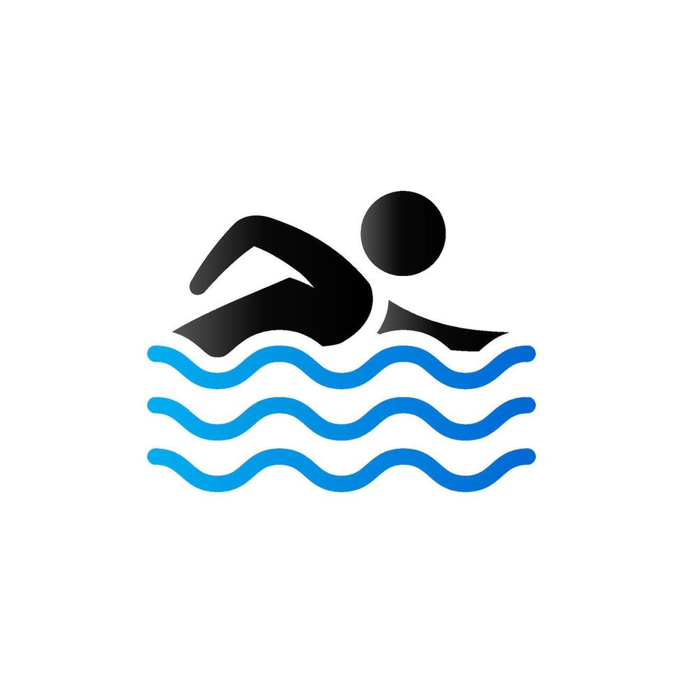 man simning ikon i duo tona Färg. idrottare triathlon sport vektor