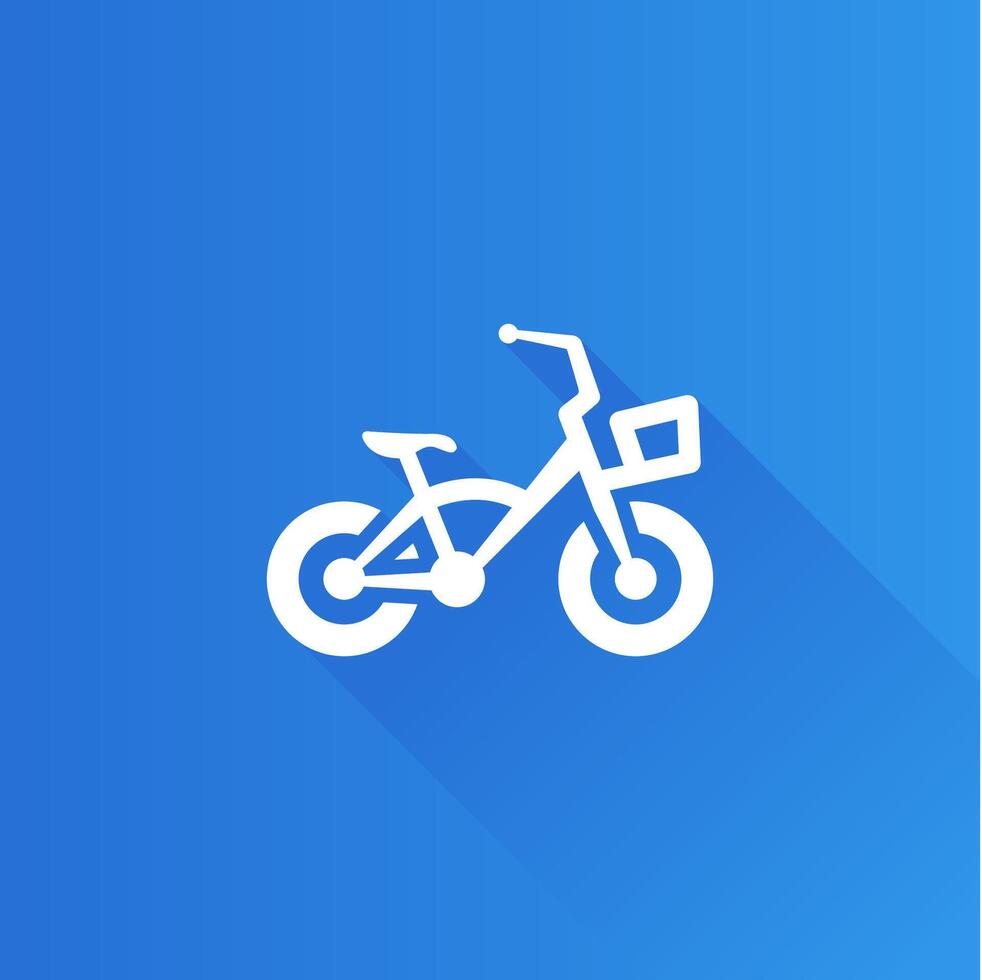 barn cykel platt Färg ikon lång skugga vektor illustration