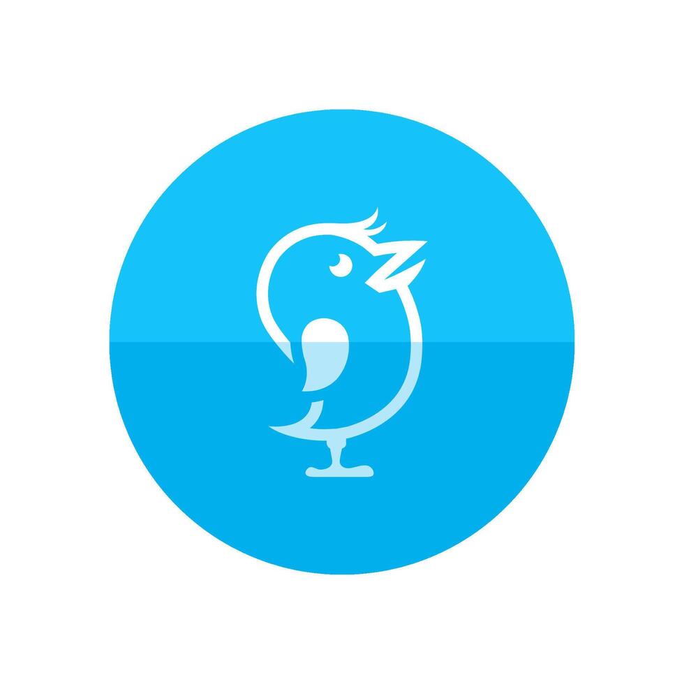 fågel ikon i platt Färg cirkel stil. PIP social media nätverkande befordran kvittrar vektor