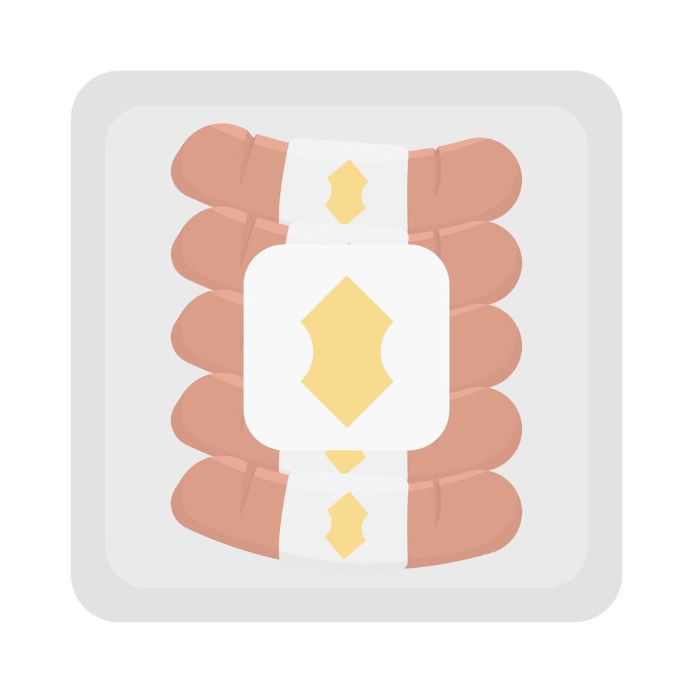 Würstchen Ei Grill im gefroren Essen im Verpackung Box Illustration vektor
