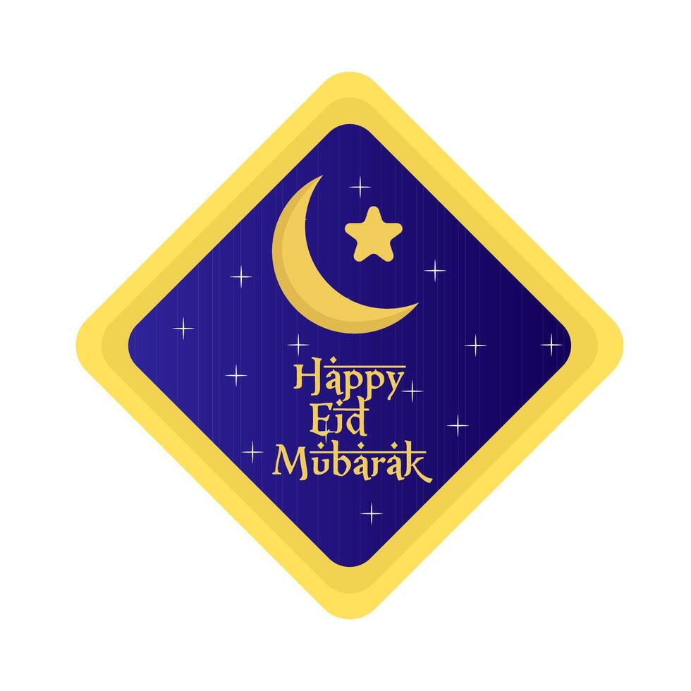 Lycklig eid mubarak hälsningar bricka illustration vektor