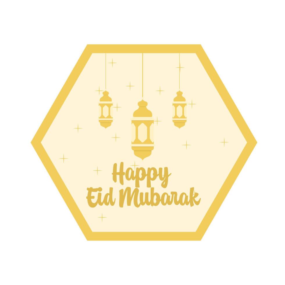 glücklich eid Mubarak Schöne Grüße Abzeichen Illustration vektor