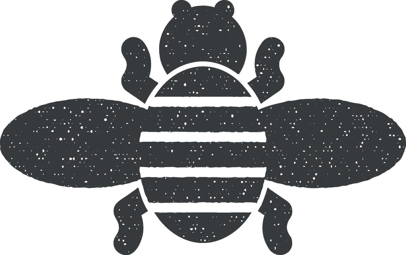 Biene, Wespe Symbol Vektor Illustration im Briefmarke Stil