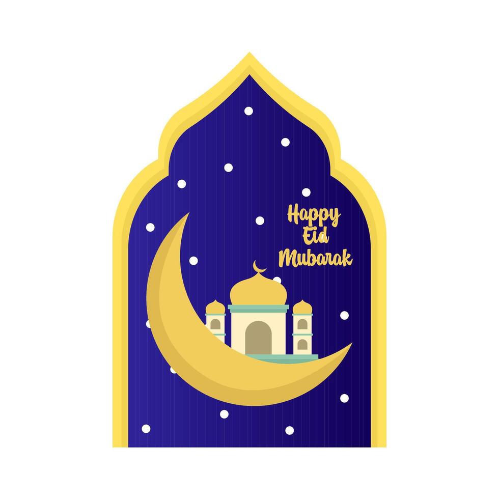 glücklich eid Mubarak Schöne Grüße Abzeichen Illustration vektor