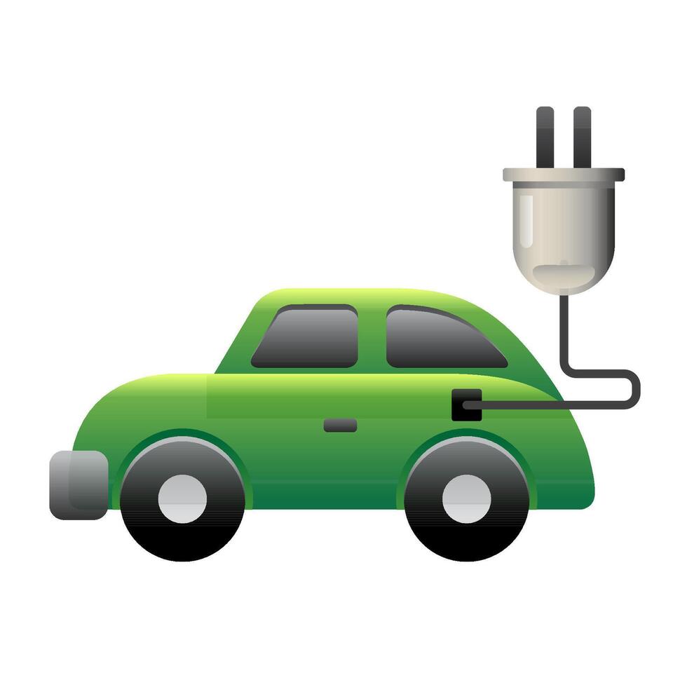 elektrisch Auto Symbol im Farbe. Fahrzeug Umgebung vektor