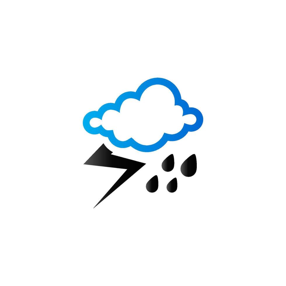 väder mulen storm ikon i duo tona Färg. natur prognos åska vektor