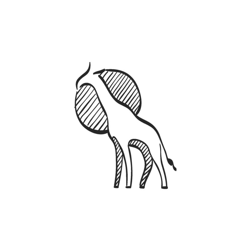 Hand gezeichnet skizzieren Symbol Giraffe vektor