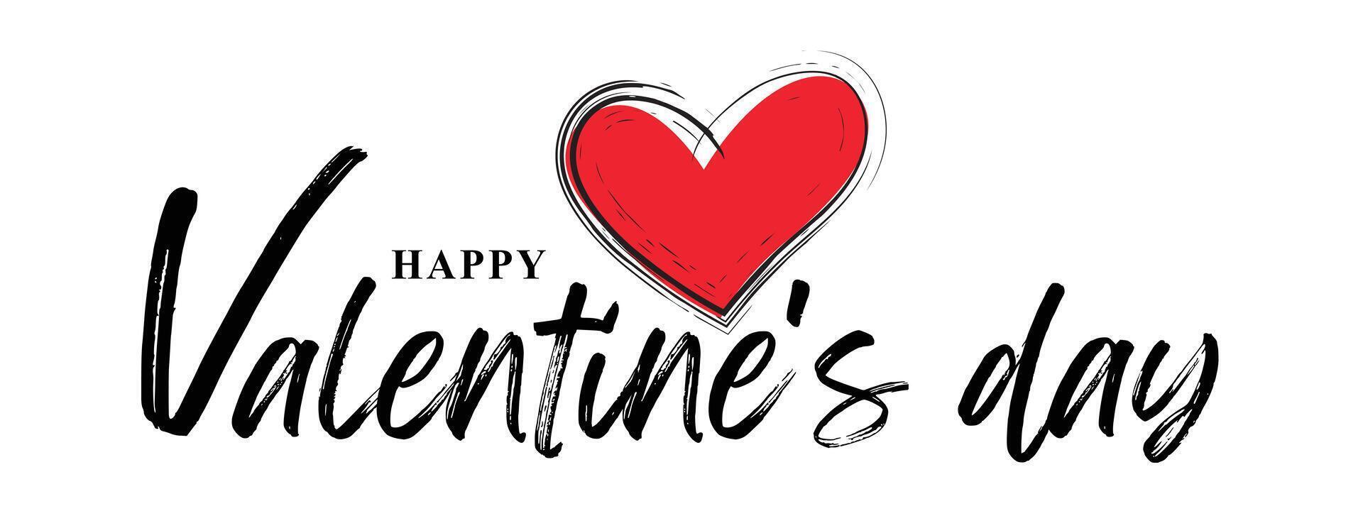 valentines dag bakgrund med typografi av Lycklig valentines dag text vektor