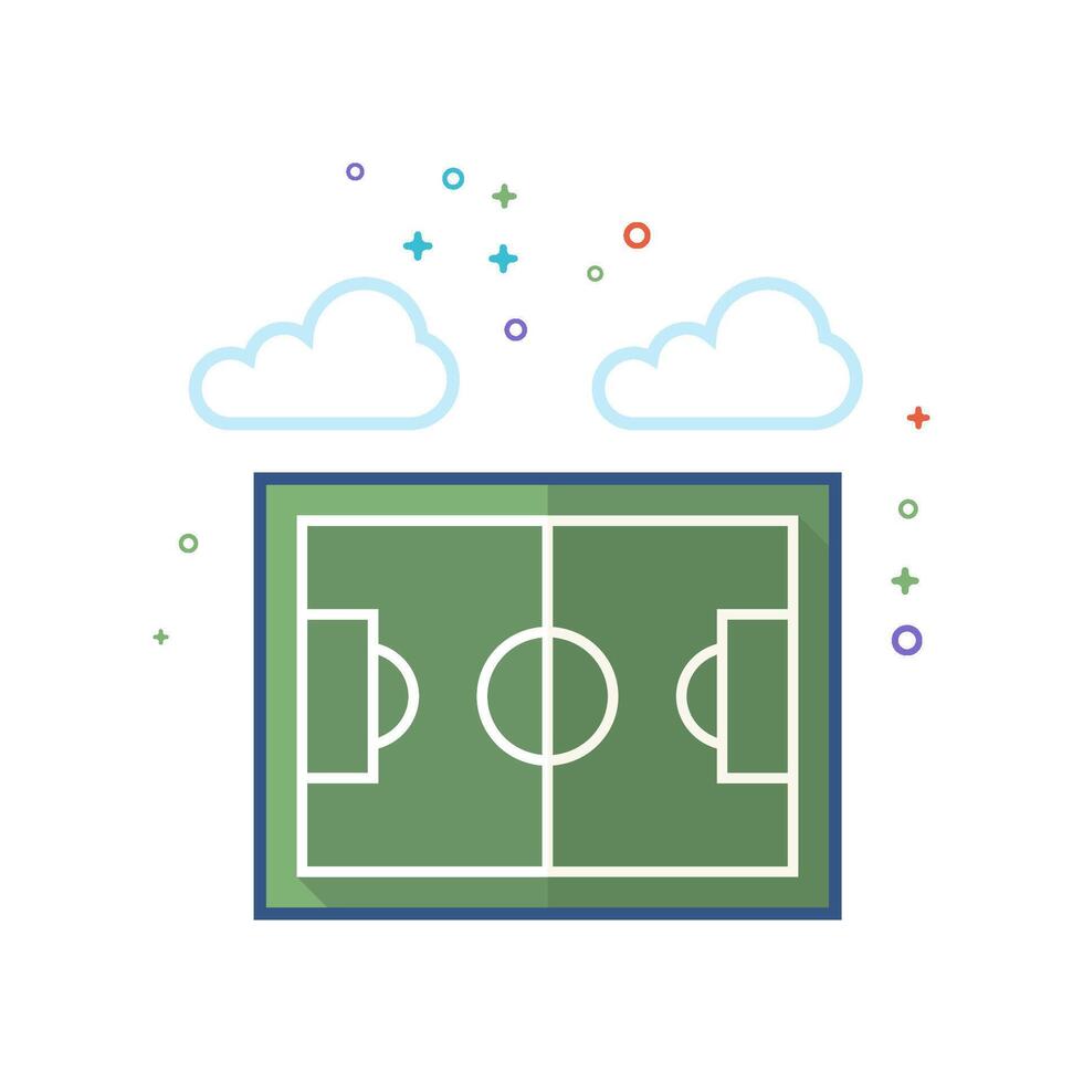 Fußball Feld Symbol eben Farbe Stil Vektor Illustration