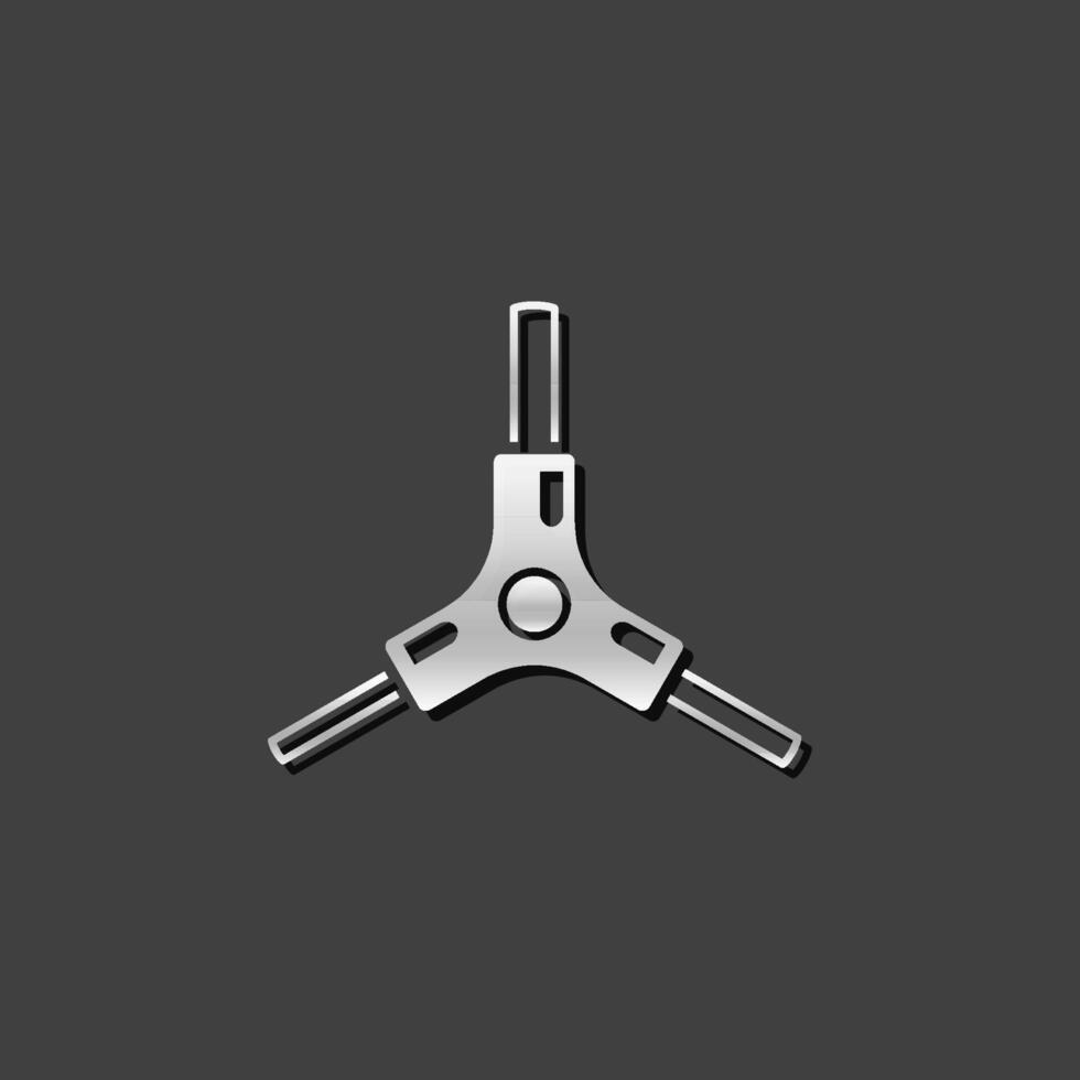 allen Schlüssel Symbol im metallisch grau Farbe Stil. Reparatur Instandhaltung Werkzeug vektor