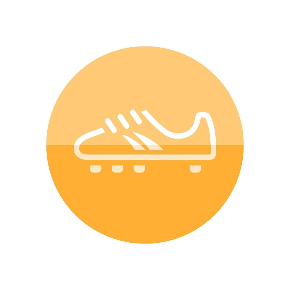 Fußball Schuh Symbol im eben Farbe Kreis Stil. Sport Fußball Fuß Schutz vektor