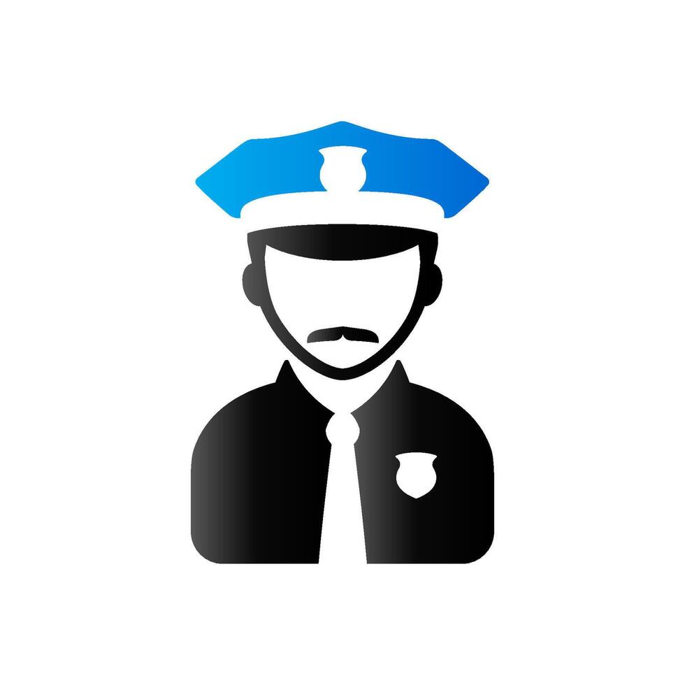 polis avatar ikon i duo tona Färg. människor service säkerhet vektor