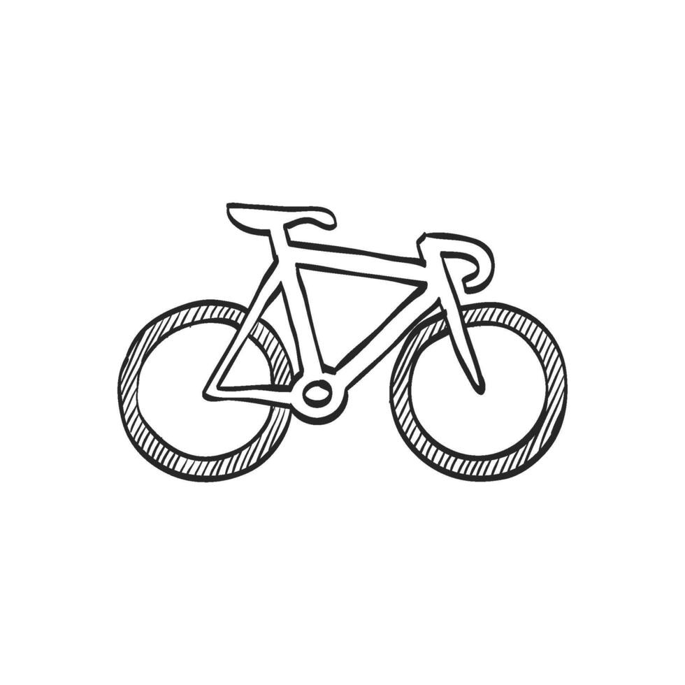 Hand gezeichnet skizzieren Symbol Spur Fahrrad vektor