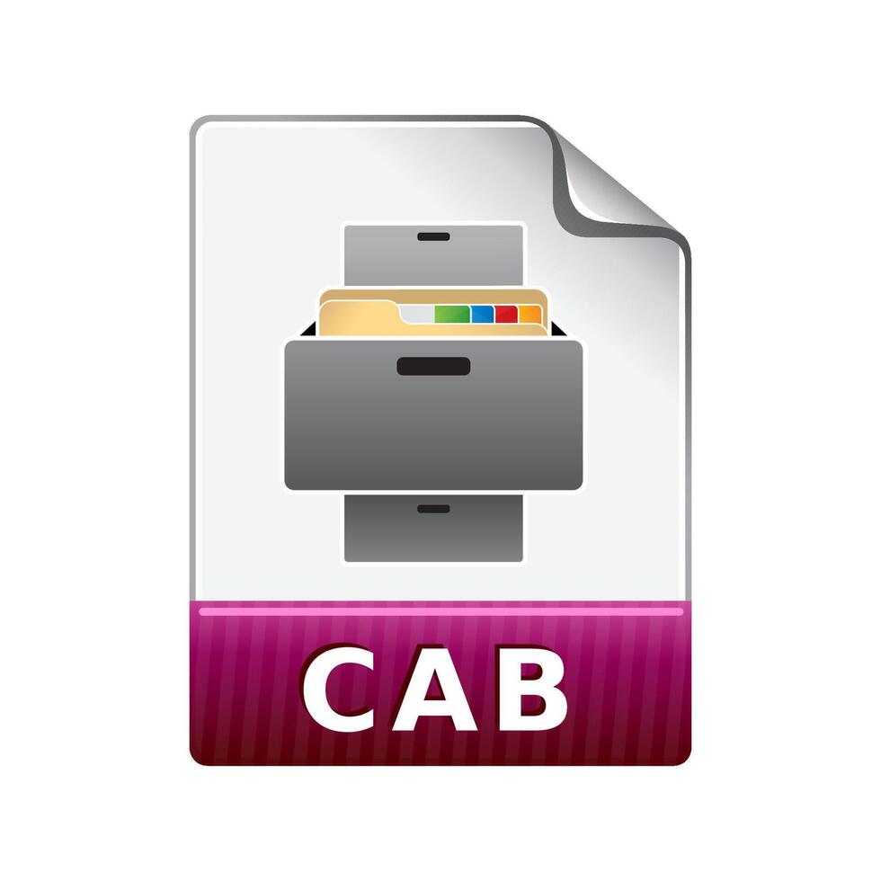 cab fil formatera ikon i Färg. komprimerad data dator vektor