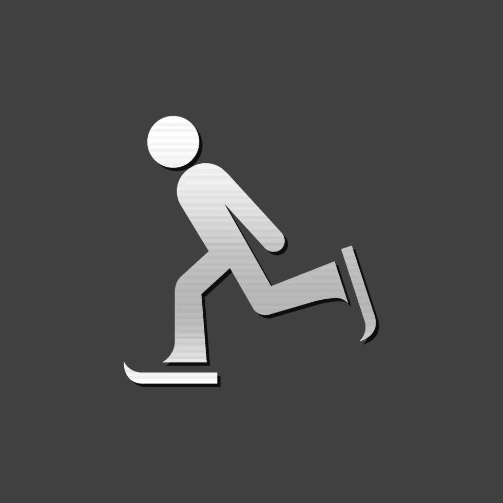 is skridskoåkning ikon i metallisk grå Färg stil. vinter- sport vektor