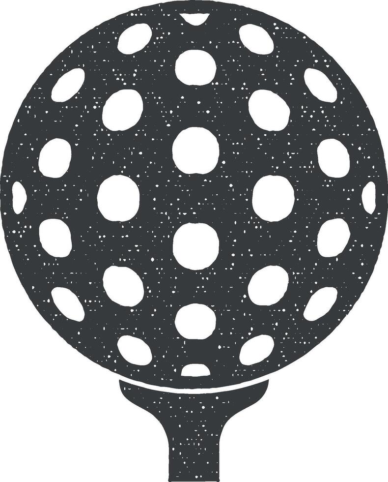 Golf Ball Vektor Symbol Illustration mit Briefmarke bewirken